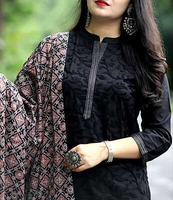 Pure Cotton Self Designed Suit-3