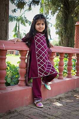 Alluring Mother Daughter Salwar Kameez Combo Catalogue 2-Wine-3