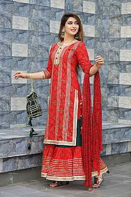 Alluring Mother Daughter Salwar Kameez Combo Catalogue 4-Red-2