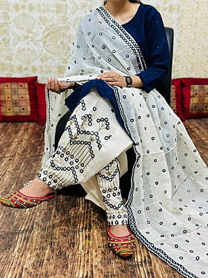 Mirror Salwar Dupatta Set-NavyBlue Mirror Salwar Dupatta Set-NavyBlue