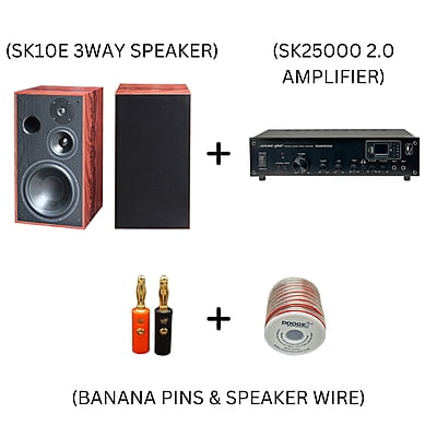 SK10E + SK25000 2.0 + BANANA PIN + SPEAKER WIRE COMBO SET SK10E + SK25000 2.0 + BANANA PIN + SPEAKER WIRE COMBO SET