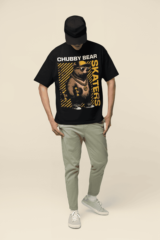 Black printed Oversized t-shirt
