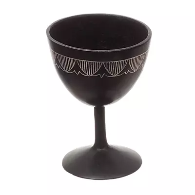 Handcrafted Bidriware Black Metal Goblet Handcrafted Bidriware Black Metal Goblet
