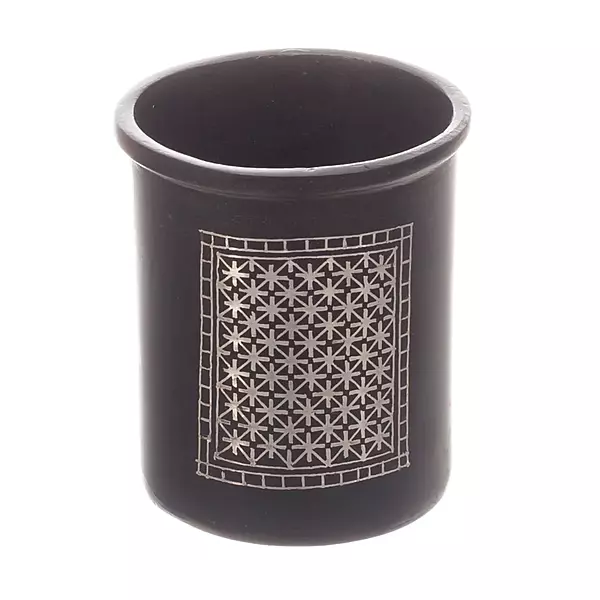 Handcrafted Bidriware Black Metal Pen Stand Handcrafted Bidriware Black Metal Pen Stand