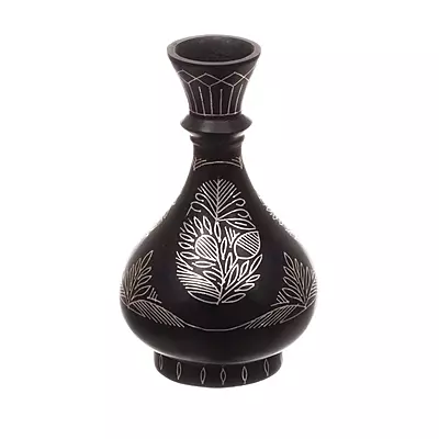 Bidriware Flower Vase | Black Metal Silver Inlay Floral Vase Bidriware Flower Vase | Black Metal Silver Inlay Floral Vase