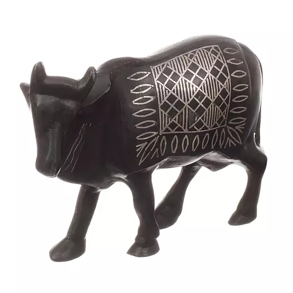 Bidriware Cow Figurine | Black Metal Silver Inlay Sacred Showpiece Bidriware Cow Figurine | Black Metal Silver Inlay Sacred Showpiece