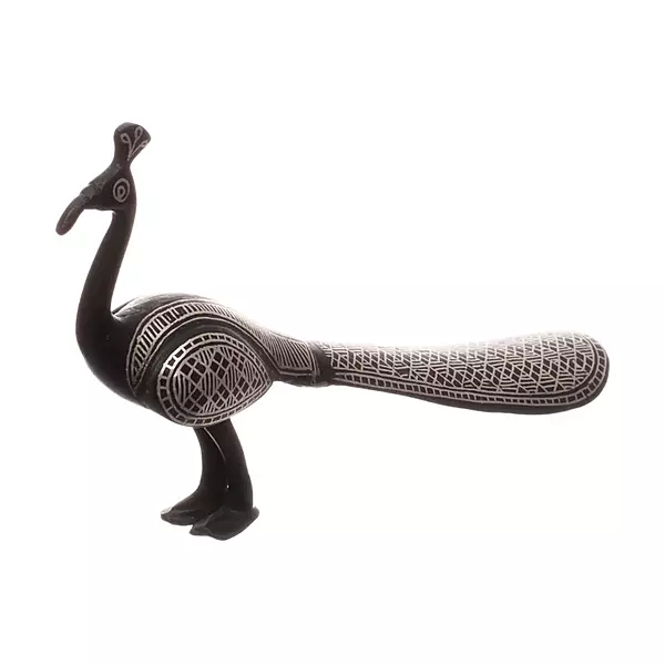 Handcrafted Bidriware Peacock Figurine – Black Metal Silver Inlay Long‑Tail Showpiece Handcrafted Bidriware Peacock Figurine – Black Metal Silver Inlay Long‑Tail Showpiece