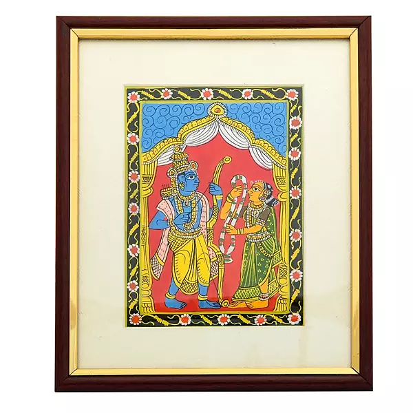 Cherial Rama and Sita Framed Painting Cherial Rama and Sita Framed Painting