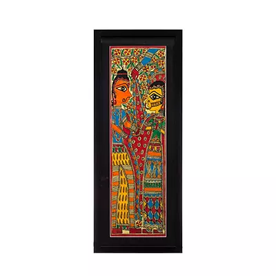 Madhubani Couple Painting in Black Frame – Hanted Mithila Art Wall Décor dpain Madhubani Couple Painting in Black Frame – Hanted Mithila Art Wall Décor dpain