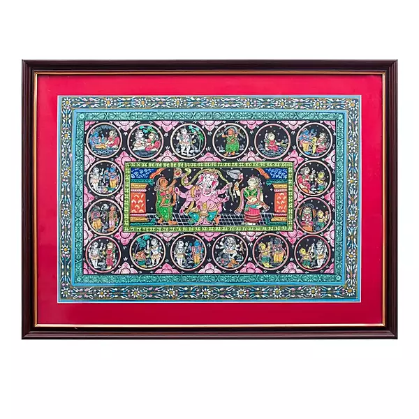 Ganesha Odisha Pattachitra Framed Painting