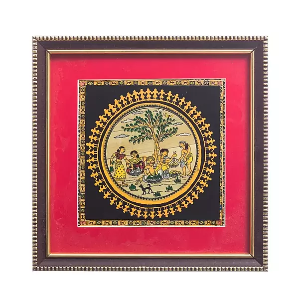 Tree of Life Village Scene Odisha Pattachitra Tree of Life Village Scene Odisha Pattachitra