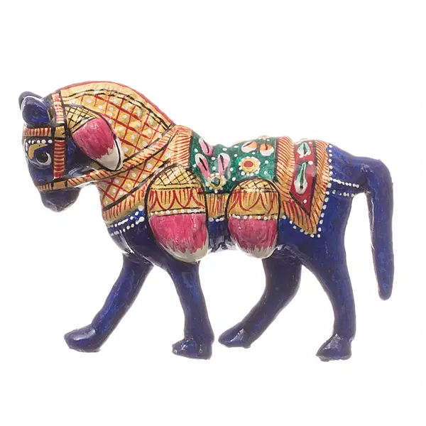 Royal Hand-Painted Rajasthani Horse Figurine | Wooden Ethnic Showpiece for Home Décor Royal Hand-Painted Rajasthani Horse Figurine | Wooden Ethnic Showpiece for Home Décor