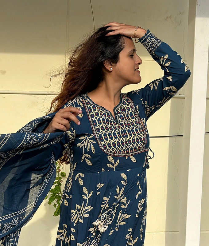 Indigo Cotton Suit Set