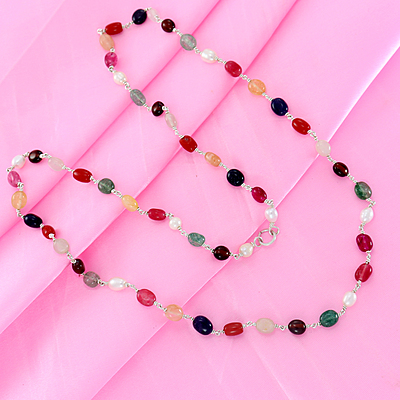 Silver Tied Navarathna Malai