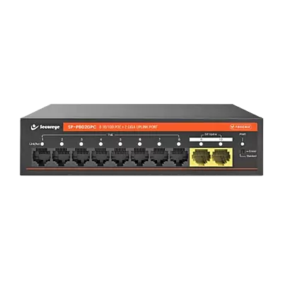 SECUREYE PHOENIX POE SWITCH 8 PORT 10/100 +2UPLINK ETHERNET GIGA SP-P802GPC