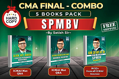 CMA Final SPMBV Combo Book Set (Question Bank - Vol 1 & 2, MCQ, DJB) by CA Satish Jalan