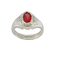 sterling silver ruby ring | Certificated Red Gemstone