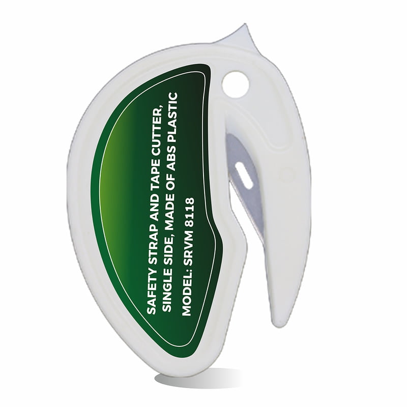 Safety strap and tape cutter, single side, made of ABS plastic ,Box of 10 nos knife,Model: SRVM 8118