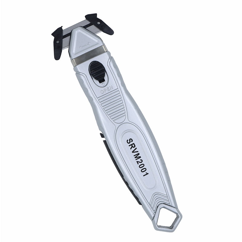 Safety strap | tape cutter | Aluminium | two side blade | 1 spare blade | Box of 4 knife | SRVM 2001