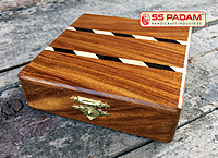 Red Sandalwood (Lal Chandan) Chinese Bracelet with Wooden Gift Box