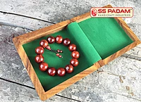 Red Sandalwood (Lal Chandan) Chinese Bracelet with Wooden Gift Box