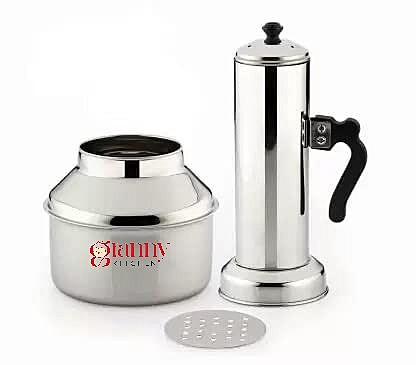Granny Kitchen Stainless Steel Puttu Maker with Steamer, Traditional Kerala Puttu Kudam