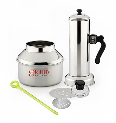 Granny Kitchen Stainless Steel Puttu Maker with Steamer, Traditional Kerala Puttu Kudam
