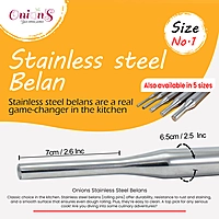 Onions Stainless Steel Belan Rolling Pin for Kitchen | Stainless Steel Belan for Roti| Chapati Roti