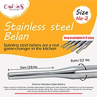 Onions Stainless Steel Belan Rolling Pin for Kitchen | Stainless Steel Belan for Roti| Chapati Roti