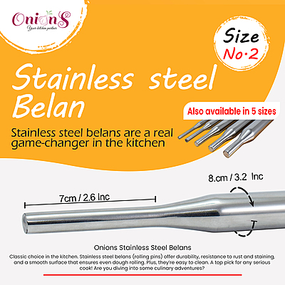 Onions Stainless Steel Belan Rolling Pin for Kitchen | Stainless Steel Belan for Roti| Chapati Roti