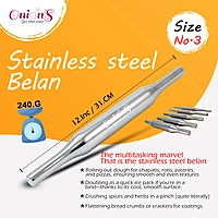 Onions Stainless Steel Belan Rolling Pin for Kitchen | Stainless Steel Belan for Roti| Chapati Roti