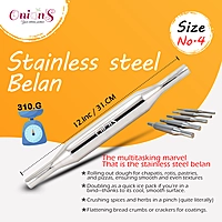 Onions Stainless Steel Belan Rolling Pin for Kitchen | Stainless Steel Belan for Roti| Chapati Roti