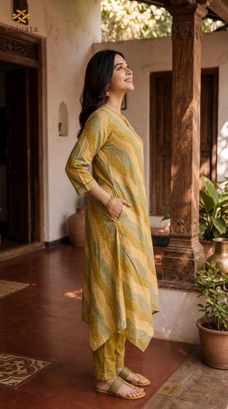 Women's Rayon Printed Handkerchief Hem Kurta Set with Pants | Stylish Ethnic Wear