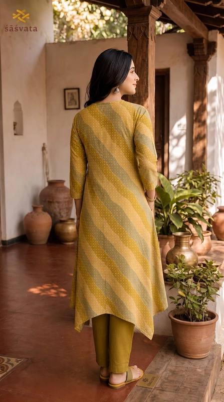 Women's Rayon Printed Handkerchief Hem Kurta Set with Pants | Stylish Ethnic Wear