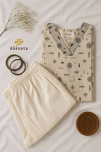 Women's Cotton Printed Straight Kurta Set with Pants | Elegant Everyday Ethnic Wear
