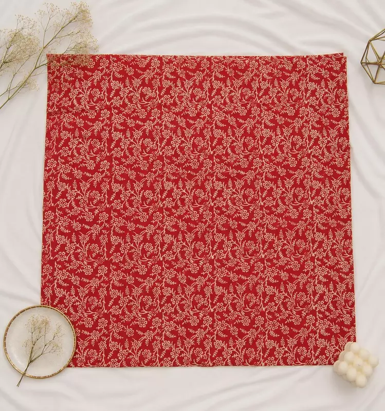 Crimson Maheshwari Silk Unstitched 3-Piece Suit Material