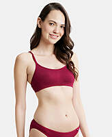 Jockey Wirefree Non Padded Super Combed Cotton Elastane Stretch Full Coverage Beginners Bra with Adjustable Straps SS12
