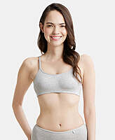 Jockey Wirefree Non Padded Super Combed Cotton Elastane Stretch Full Coverage Beginners Bra with Adjustable Straps SS12