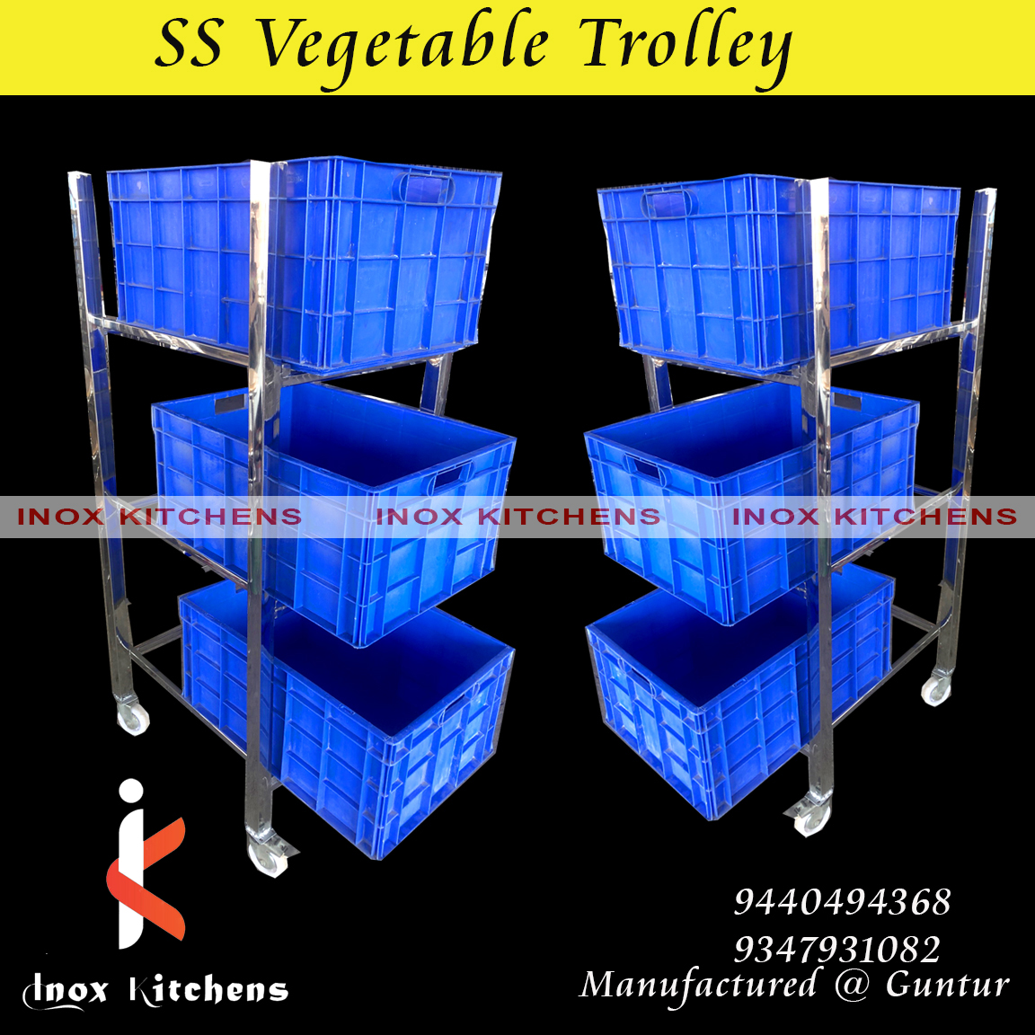 SS Vegetable Basket Trolley