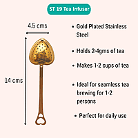 ST19 Heart Shape Tea Infuser with Handle, Golden