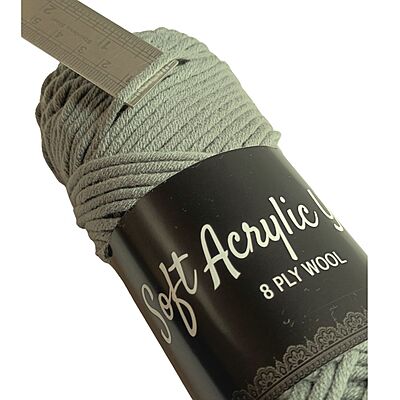 Soft Acrylic Yarn 8 ply Storm Grey