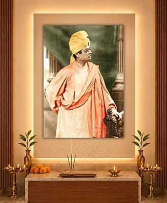 [PP] Swami Vivekananda - London Visit - London (December 1896) - Standing - Ochre turban