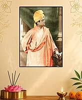 [WL] Swami Vivekananda - London Visit - London (December 1896) - Standing - Ochre turban