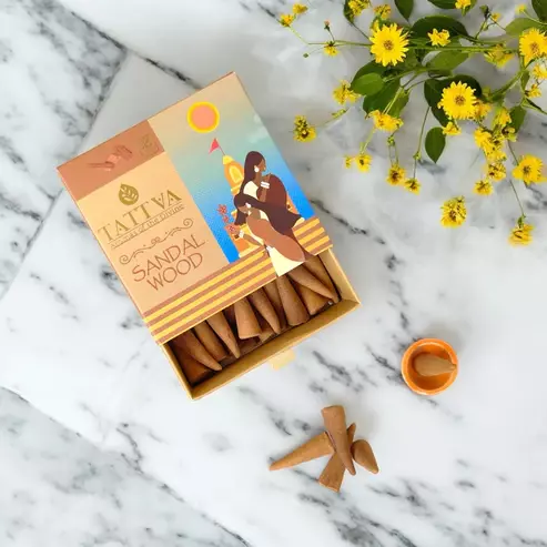 Tattva SANDALWOOD Incense Cones (40 Cones)