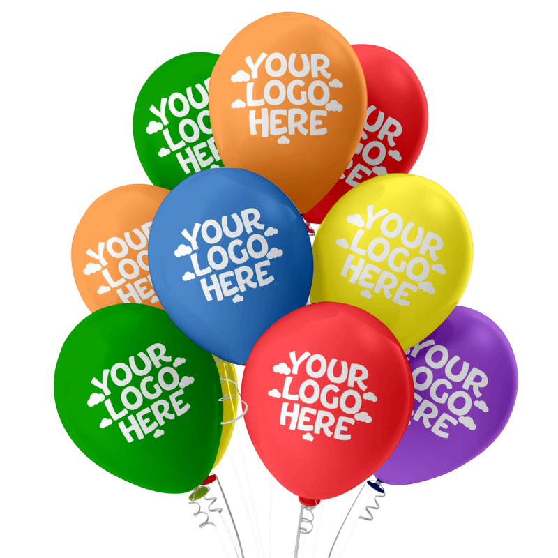 Custom Logo Balloons – Personalized Multicolor Balloons Pack of 100 pcs for Business Promotions, Events, Branding, Shop Inaugurations, Ads