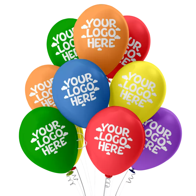 Custom Logo Balloons – Personalized Multicolor Balloons Pack of 100 pcs for Business Promotions, Events, Branding, Shop Inaugurations, Ads
