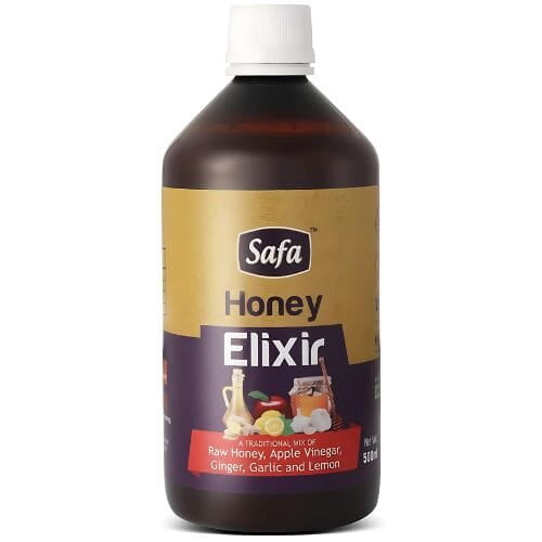 Safa Honey Elixir | 100% Pure Raw Honey, Apple Cider Vinegar, Ginger, Garlic and Lemon Heart Tonic- 500ml
