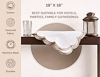 Nature Abani Scallop Edge Cloth Napkins – Set of 4, 100% Cotton, Reusable & Washable Table Napkins