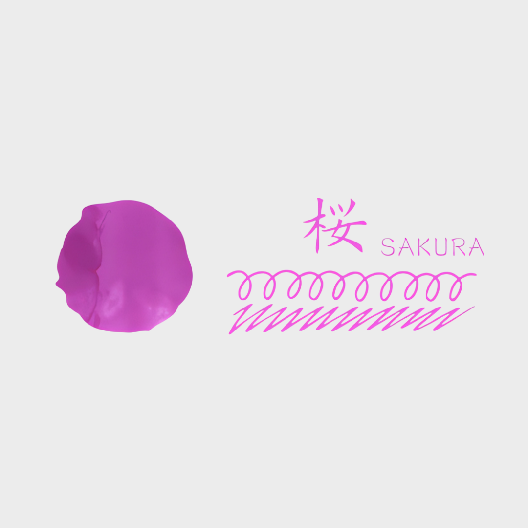 Teranishi Chemical | Ink | 12ml | Guitar | Fujiyama Irodori | For Fountain Pen | Sakura Pink
