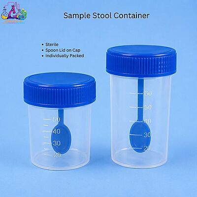 Sample Stool Container – Sterile with Spoon Lid